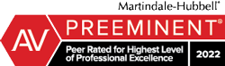 Martindale-Hubbell | AV | Preeminent® | Peer Rated for Highest Level Of Professional Excellence | 2022
